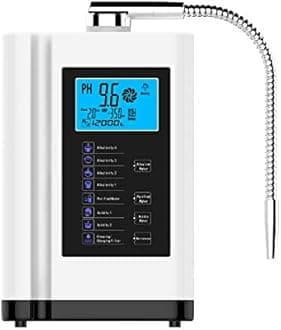 Alkaline Water Lonizer,PH 3.5-10.5 Water Purifier Machine,220V Home Alkaline Water Filtration System with 3.8 inch LCD Display,Up to -500mV ORP,6000 Liters Per Filter,Auto-Cleaning, White