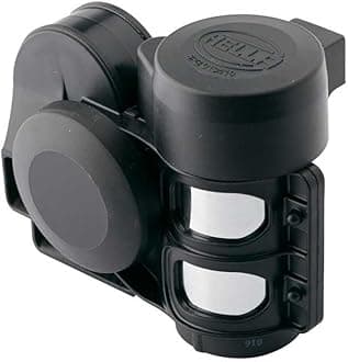 Signal Horn CA26 - 12V - 115dB(A) - Frequency Range: 520/660Hz - High Tone - Electric-pneumatic - Housing Colour: Black - Quantity: 1 - 3PB 013 410-081