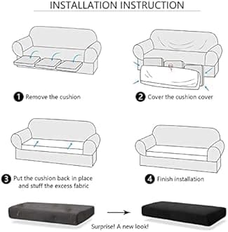 Jacquard Sofa Cushion Cover Couch Seat Covers Sofa Seat Cushion Slipcovers Sofa Cover, Plush Winter Warm High Stretch Fabric Washable Summer Furniture Protector (Beige Yellow,1 Seat)