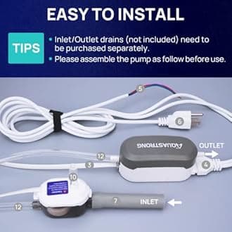 Aquastrong Mini Split HVAC Condensate Pump, 9.6 GPH, 115V/230V, Automatic Safety Switch, AC Condensate Removal for Air Conditioner, Furnace, Dehumidifier, 3.3' Power Cord