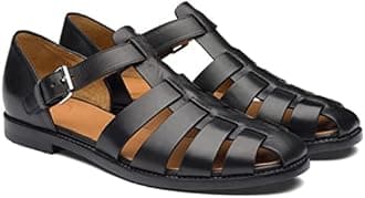 Vannida European and Amenrican Mens Fisherman Sandals,Summer Leather Casual Baotou Breathable Fisherman Shoes.
