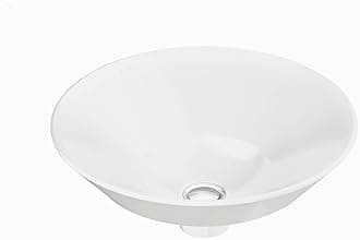 KOHLER Conical Bell Round Tabletop Ceramic Wash Basin, Counter Cut Vessel, Without Deck Bathroom Sink Basin, Requires Wall- Or Counter-Mount Tap (41x 41x 16 Cm, White, Glossy Finish)