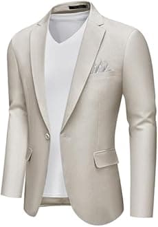 MAGE MALE Men's Slim Fit Blazer Jackets Suit One Button Lightweight Sports Coats Casual Blazer
