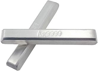 1PCS 10/20/30/40/50G High Purity Pure Silver Bars Silver Ingot Ag9999 Silver Bullion Fine Jewelry Processing Raw Materials (10G)