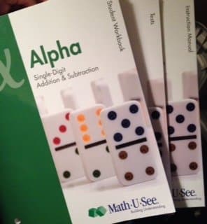 Math-U-See Alpha Single Digit Addition & Subtraction Instruction Book, Student Workbook, Test Booklet & DVD