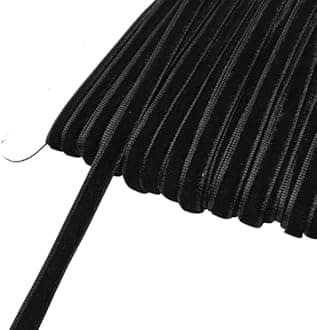 Chenkou Craft Black 25 Yards 1/4" Velvet Ribbon Bulk (Black, 1/4"(6mm))