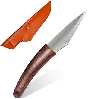 HASTHIP® Grafting Tool with Portable Laether Pouch, Stainless Steel Grafting Tool for Organic Fruits Tree, Shoot Tool Pruning Cutter with Wooden Handle