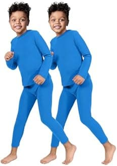 ROCKY Thermal Underwear for Kids, Boys 2 Pack Thermals, Long Johns Underwear, Base Layer for Cold Weather/Skiing - Pack of 2