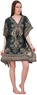 Short Kaftan Beach Cover ups Dresses for Women Ladies Dashiki African Caftan Loungewear Free Size