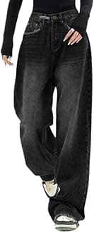 Women Baggy Jeans Mid-Low Waist Boyfriend Streetwear Vintage Jeans Wide Leg Denim Pants