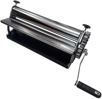 15.75in (40cm) Chrome Dough Laminator – Manual Pasta Maker for Noodles, Breads, Pizza, and Pastry – Adjustable Thickness Control, Durable Cast Iron and Steel Construction