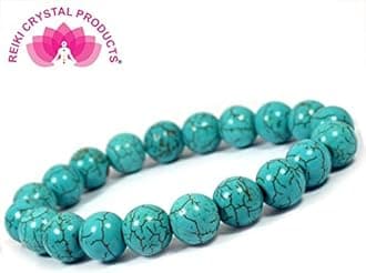 Reiki Crystal Products Natural Turquoise Bracelet 8mm for Reiki Healing and Vastu Correction, Protection, Concentration, Spirituality, and Increasing Creativity