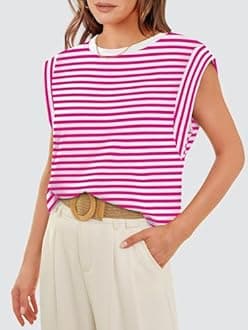 WIHOLL Cap Sleeve Tops for Women Summer Top Basic Tee Shirts Casual Tank Loose Fit 2026 Fashion