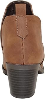 TRENDSUP Ankle Boots for Women Chelsea Square Toe Chunky Low Heel Booties Comfortable Slip on Short Boots