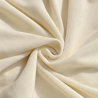 Highdi Soft Velvet Dining Chair Covers Solid Color Stretch Curved Back Chair Slipcovers with Armrest, Vanity Swivel Armchair Cover Removable Washable for Bedroom Party Hotel (Beige,2 PCS)