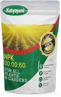 Katyayanii Npk 00 00 50 fertilizer for plants (Potassium sulphate powder) Improves Crop Quality, Root Strength & Stress Tolerance | Water Soluble Fertilizer for All Crops (1 kg x 1)