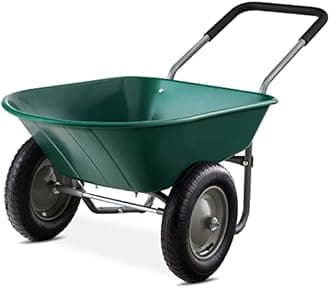 Best Choice Products Dual Wheel Home Yard Rover Wheelbarrow Garden Cart