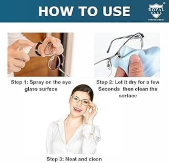 Royal Care Lens Cleaner Spray 100 ML Pack Kit – Professional Lens Cleaner Spray with Microfiber Cloths – Best for Eyeglasses, Cameras, and Lenses - Safely Cleans Fingerprints, Dust, Oil (Pack of 2)