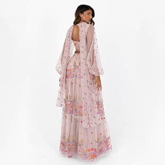 Maya Deluxe Women's Indian Traditional Dress for Women Outfit Lengha Choli Lehenga Saree Skirt and Top Dupatta Coord Set for Wedding Guest Top Skirt Coord (pack of 1)