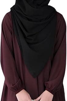 Muslim Closet Two Pieces Abaya Dress with Elasticated Sleeves made with Nida Matte Fabric - Knee length Burqa for Women and Girls