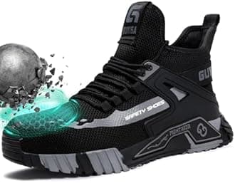 Steel Toe Shoes for Men Work Safety Shoes Industrial Construction Shoes Mid Cut Industrial Boot Work Sneakers Comfortable Lightweight Safety Shoes for Work