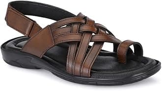 Men's Original Leather Roman Sandals | Stylish | | Extra Cushioned | Durable | Light-Weight | Semi-Formal | Casual