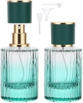 Segbeauty Cologne Travel Bottle Refillable, 2 Packs 50ml Glass Perfume Bottle Atomizer Spray Bottle, Empty Refillable Travel Bottles Fragrance Atomizer Essential Oil Perfume Container for Men Women