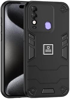 Phone Case Compatible with Tecno Spark 8,Compatible with Tecno Spark 8 KG6 KG6k Case Dual-Layer Drop-Proof TPU+PC 2-in-1 Protective Case Black