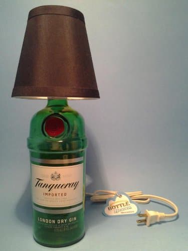 Tanqueray Liquor Bottle Table Lamp W/ Black Shade