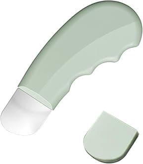 Blackhead Remover，Silicone Black head Remover，Stainless Steel Facial Scraper Tool， Black Head Extractor with Silicone Dust Cover ，Safe Clean Skin Spatula for Men and Women（Green）
