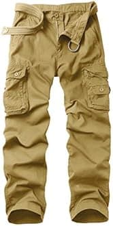 AKARMY Men's Cotton Casual Military Army Camo Combat Work Cargo Pants with 8 Pockets