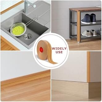 Flexible Wall Corner Protector Moulding Trim Peel and Stick Wall Corner Guards Edge Protector Self Adhesive Molding Trim Strip for Edge Ceiling (Light Brown Wood Grain, 1.6 in x 20 Ft)