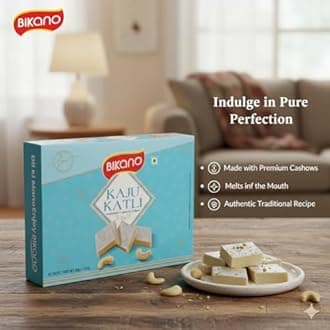 Bikano Royal Kaju Katli Premium Indian Sweet | Rich & Creamy Cashew Fudge | Festive & Gifting Delight – 200g