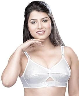ShilpaWomen's Cotton Non Padded Bra Round Stitched with Nylon Belt Strap Cup Size B