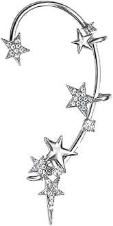 Vercret Gold Cuff Earrings for Women - No Piercing Cartilage Ear Cuff CZ Adjustable Ear Clip Wrap Around Earring for Girls