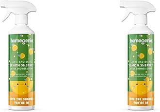 HomeGenie Anti-Bacterial After Shower Daily Cleaner | Spray and Leave | Lemon Sherbet Fragrance | 500ml, 500 ml (Pack of 2)