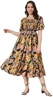 KZULLY Women's Crepe Midi Dress