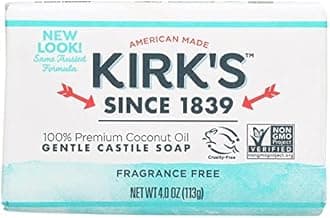 Kirk's Natural Original Coco Castile Soap Fragrance Free, 4 Ounce (Pack of 24)