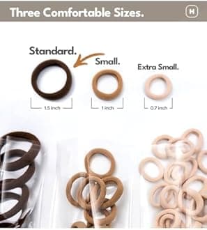 Medium Brown (Chocolate) : Cyndibands Strong Hold, Soft And Seamless 1.5" Fabric Ponytail Holders - 12 Hair Ties (Medium Brown)