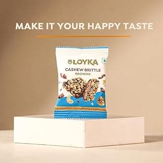 Loyka Cashew Brittle Brownie Box - 14 pcs| Premium Chocolate Gift Hamper | Choco & Nut Dryfruit Delicacy | Roasted Cashewnut (45%), Crunchy Brownie & Dark Choco | Any-time snack