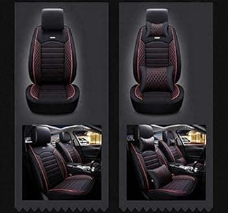 Pegasus Premium PU Leather Car Seat Cover for Mahindra XUV 700-7 Seater (Black-Red) (# Free Neck Pillow (Neckrest))