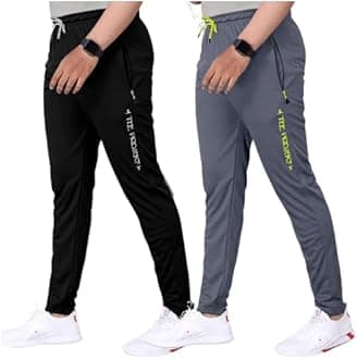 Pinkmint Men Combo Track Pant with Lycra Elastic Jogger Suitable for Active Wear, Jogger Yoga Wear, Sports (Pack of 2)