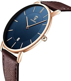 BEN NEVIS Mens Watches, Minimalist Fashion Simple Wrist Watch for Men Analog Date with Leather Strap