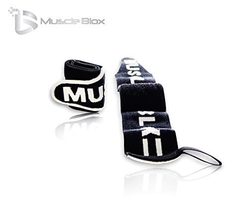 Muscle Blox Adjustable 17" Weight Lifting Training Wrist Wrap Support Braces Wraps Belt Protector for Weightlifting Powerlifting Bodybuilding - For Women and Men,set of 2