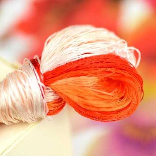 Natural 100% Silk Thread, Handmade Embroidery Thread Silk Floss 9 Colors 110m Each (26)