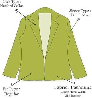 Fabcurate Ethnic Brown Blzaer for Women | Notched Collar with Full Sleeves Pashmina Jacket for Ladies | Fashionable Casual Wear