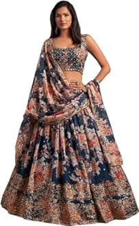 Siciliaoutfits Indian Bollywood Stylish Designer Ready to Wear Lehenga Choli Party Wear Pakistani Beautiful Choli (BLUE, XXL), XX-Large