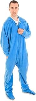 Forever LazyFooted Adult Onesies, One-Piece Pajama Jumpsuits for Men and Women, Unisex. with Detachable Feet.