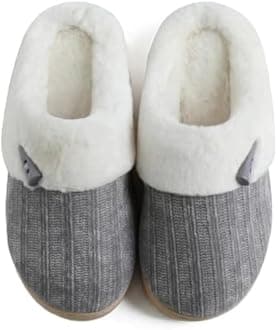 NineCiFun Women's Comfy House Slippers Memory Foam Fuzzy Bedroom Scuffs Slippers Indoor Outdoor Anti Skid Home Slippers Shoes with Warm Plush Lining