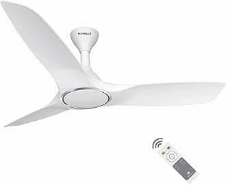 Havells Stealth Air BLDC 1200mm Ceiling Fan| Upto 55% Energy Saving| Silent & Premium| 5 stars Rating| 100% Copper Motor| RF Remote, Memory Backup, Timer| (Pearl White, Pack Of 1)